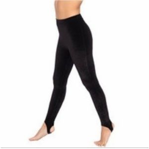 American Apparel black Velvet stirrup Leggings size Small